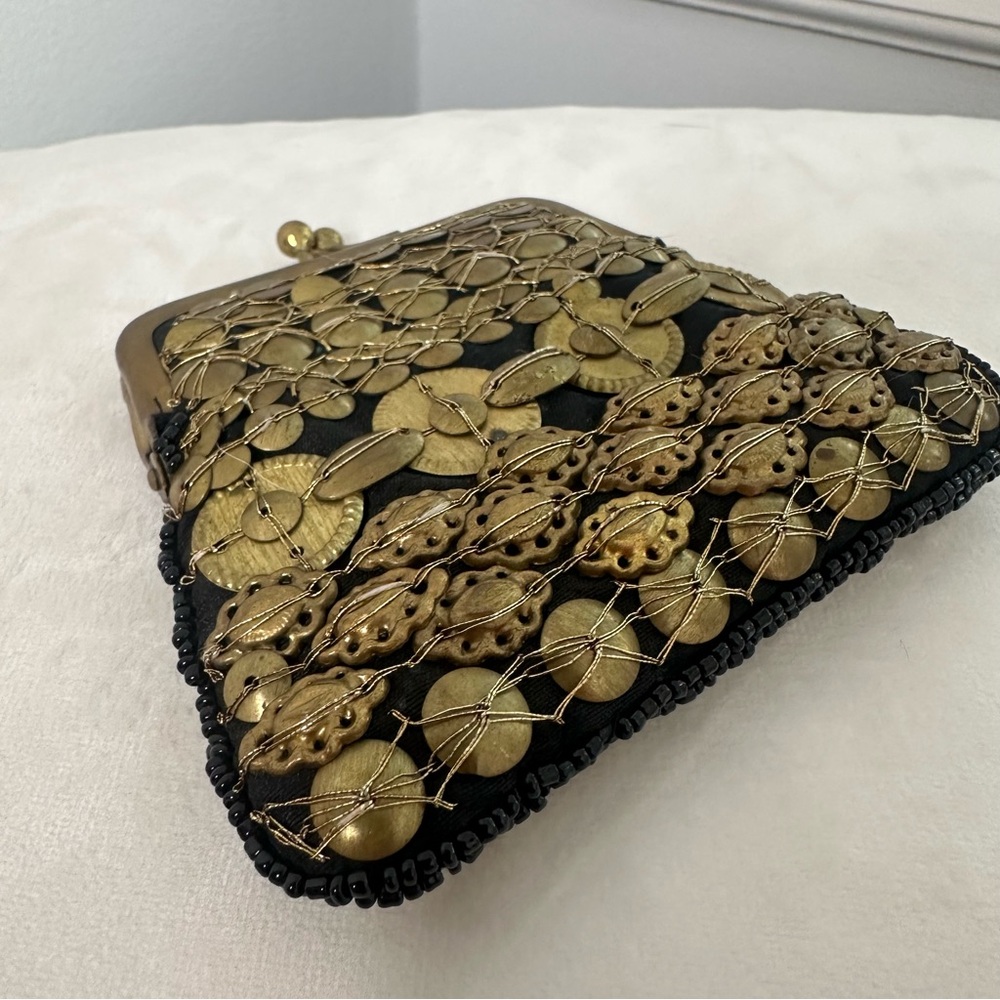 Hand sewn Gold Embellished Coin Purse